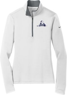 Nike Ladies Dri-FIT Stretch 1/2-Zip, White/Grey